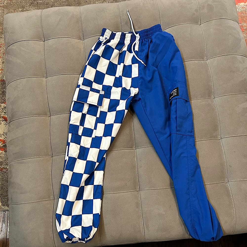 Blue checkered pants